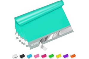 Jowlroel Teal Poly Mailers 10x13 Inch 100 Pcs, Strong Adhesive Shipping Bags for Clothing, Self-Sealing and Waterproof Mailing Envelopes, Privacy Protected Mailer Bags for Small Business