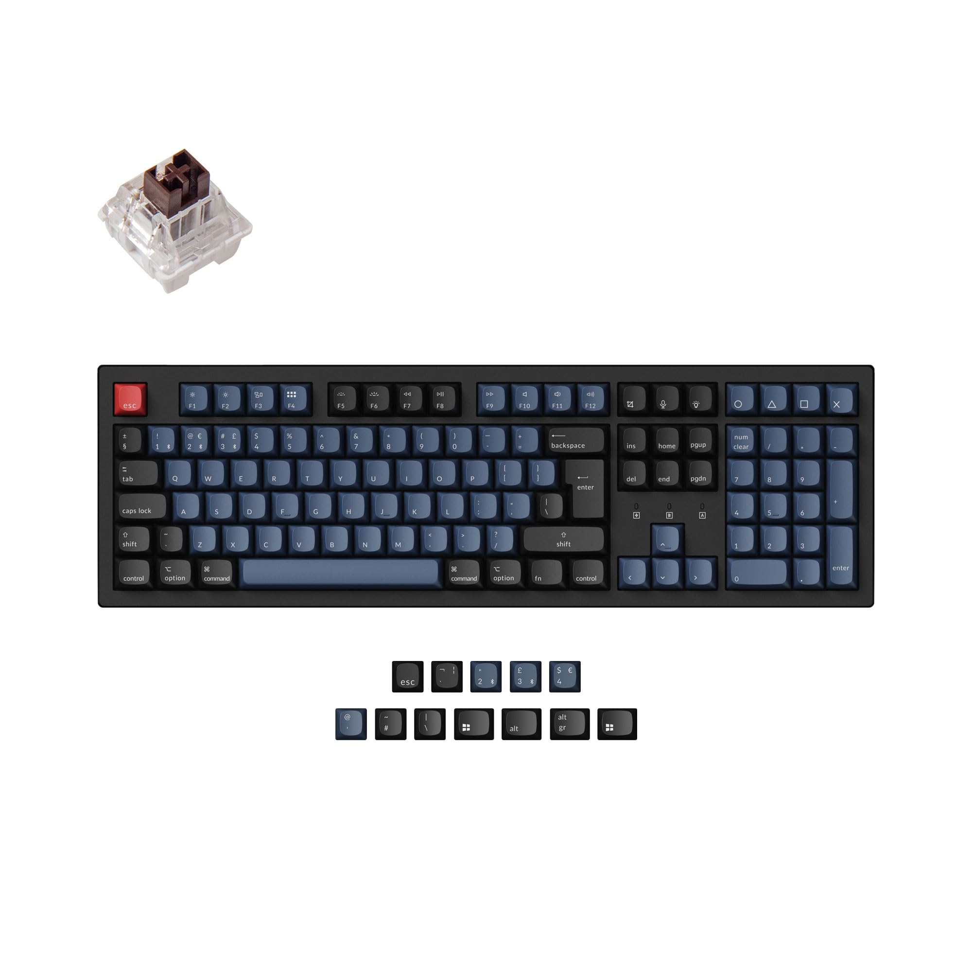 Keychron K10 Pro QMK/VIA Custom Wireless Mechanical Keyboard, Hot-Swappable ISO UK Layout Full Size 108 Keys Programmable RGB Backlit Brown Switch, Bluetooth/USB-C Wired for Mac Windows Linux