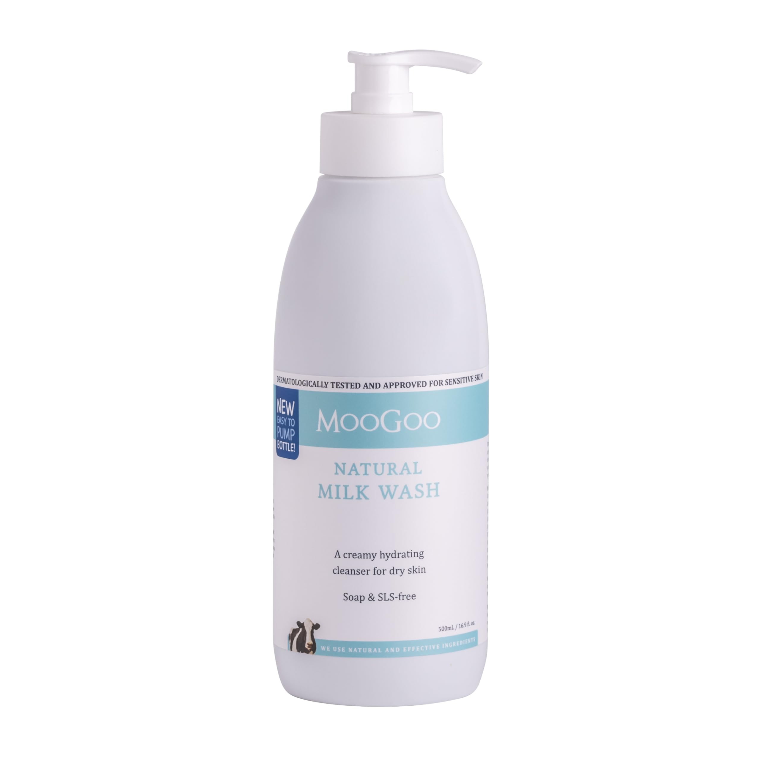 MooGoo Milk Wash - Natural Creamy Body Wash & Cleanser for Dry, Sensitive Skin – Soap-Free, SLS-Free, Paraben-Free - 500 ml