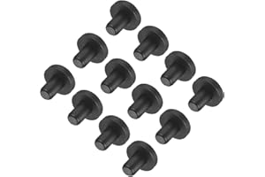 uxcell High Temp Silicone Plug Mount Dia 6mm/0.24 inch t Shaped Rubber Stopper Hole Plugs for Powder Coating Plating Waterproof Plugs Sealing Plugs Black Pack of 12(OD 13mm)