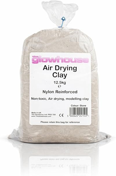 The Glowhouse Air Drying Modelling Clay Nylon Reinforced 12.5kg Stone