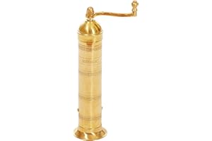 Makimoo Original Greek Pepper Mill, European Style Salt and Pepper Grinder, 9-Inch (Brass)