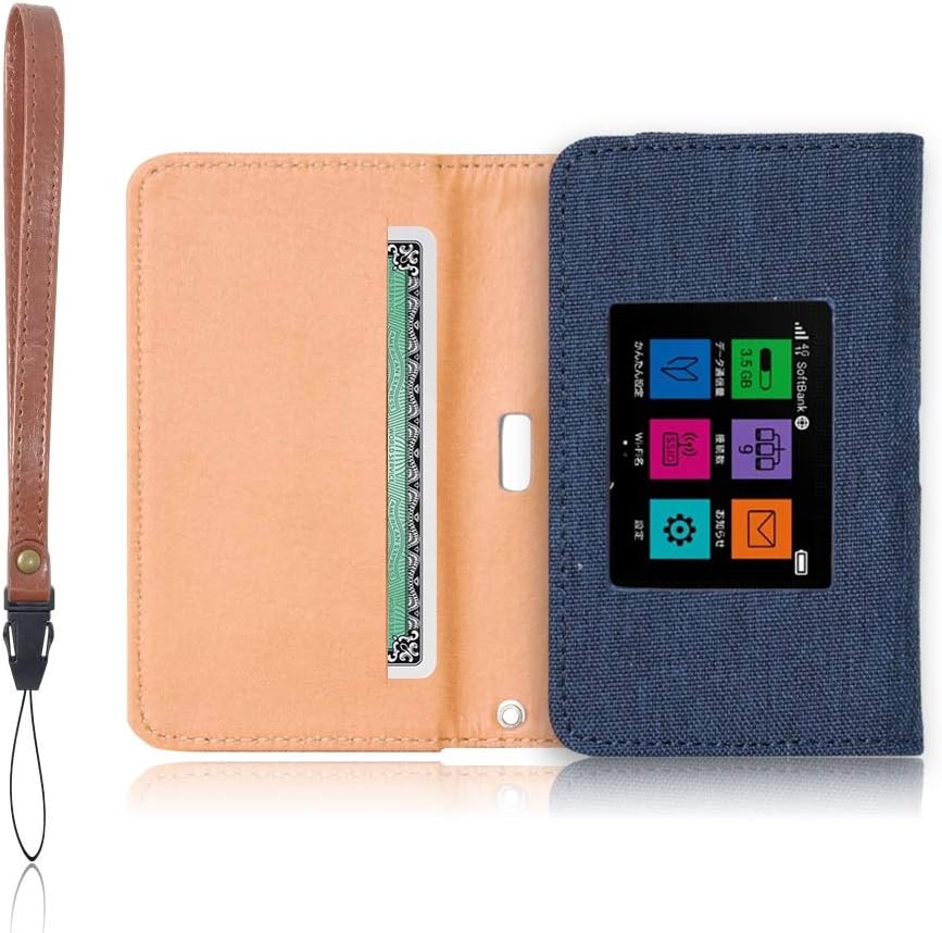 Amazon Pocket WiFi 603HW 専用 モバイルルーター ケース 保護フィルム 付 (ネイビー) LOE モバイル