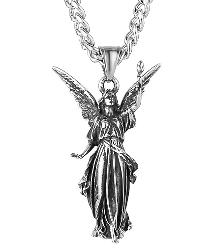 Amposei Guardian Angel Pendant Necklace, Guardian Angel Necklace