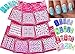 Adorable Nail Art 3D Stickers Decals with Rhinestones Variety Pack of 10 - Bows Butterflies Flowers Hearts - White, Black & Rhinestone Ornaments/FLVIII /