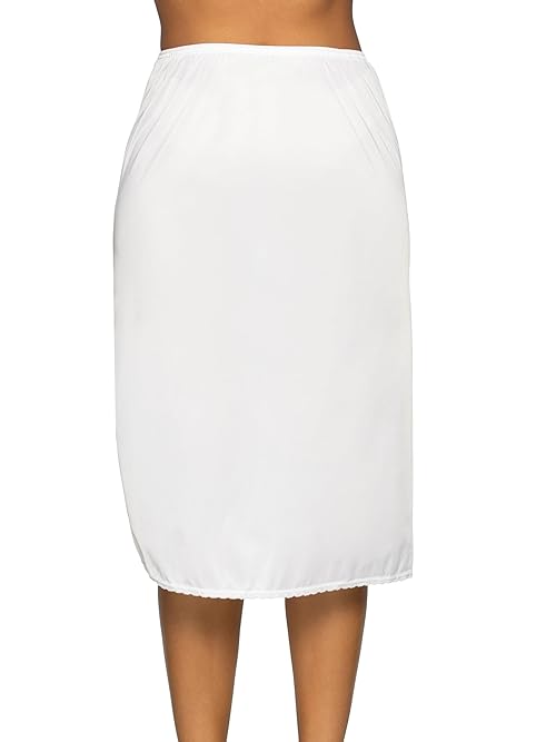 Vanity Fair Womens Anti-static Nylon For Under Dresses Half Slip, 28" Length - White, Large US