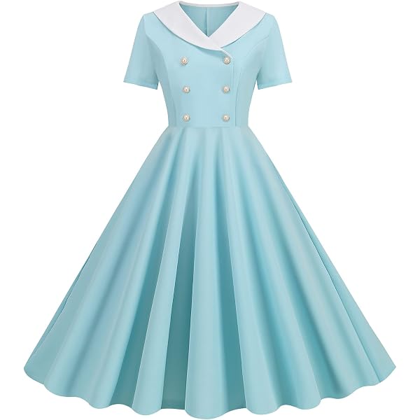 Amazon.com: Women's 1950s Vintage Audrey Hepburn Style Cocktail Swing  Dresses Sweetheart Neck Wedding Cocktail A Line Midi Gown Blue : Clothing,  Shoes & Jewelry