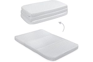 Milliard Tri-Fold Pack N' Play Mattress Topper 38" x 26" x 1.5", Includes Free Bonus Carry Case