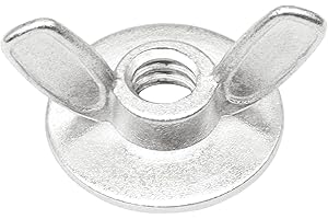 Xadnitu 50 Pieces 1/4''-20 Washered Wing Nut, Zinc Plated Hurricane Hardware Butterfly Nuts with Washer for Fasteners, Silver