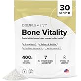 COMPLEMENT Bone Vitality Supplement for Women and Men (30 Servings) | Vitamins for Bone &amp; Muscle Strength, Energy Boost - Calcium Citrate Malate, Creatine, Vitamin D3 &amp; K2, B12, Zinc, Magnesium