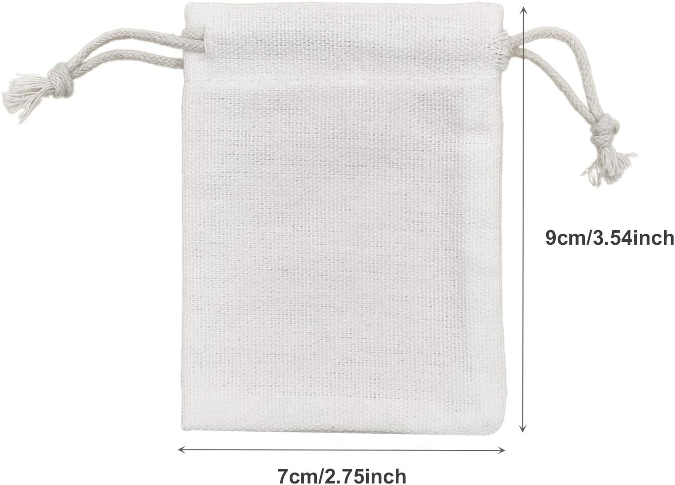 SumDirect 20Pcs Cotton Muslin Bags,White Mini lightweight Gift Bags Breathable Pouches with Drawstring Reusable Packing Storage Bags for Wedding Party - Image 3