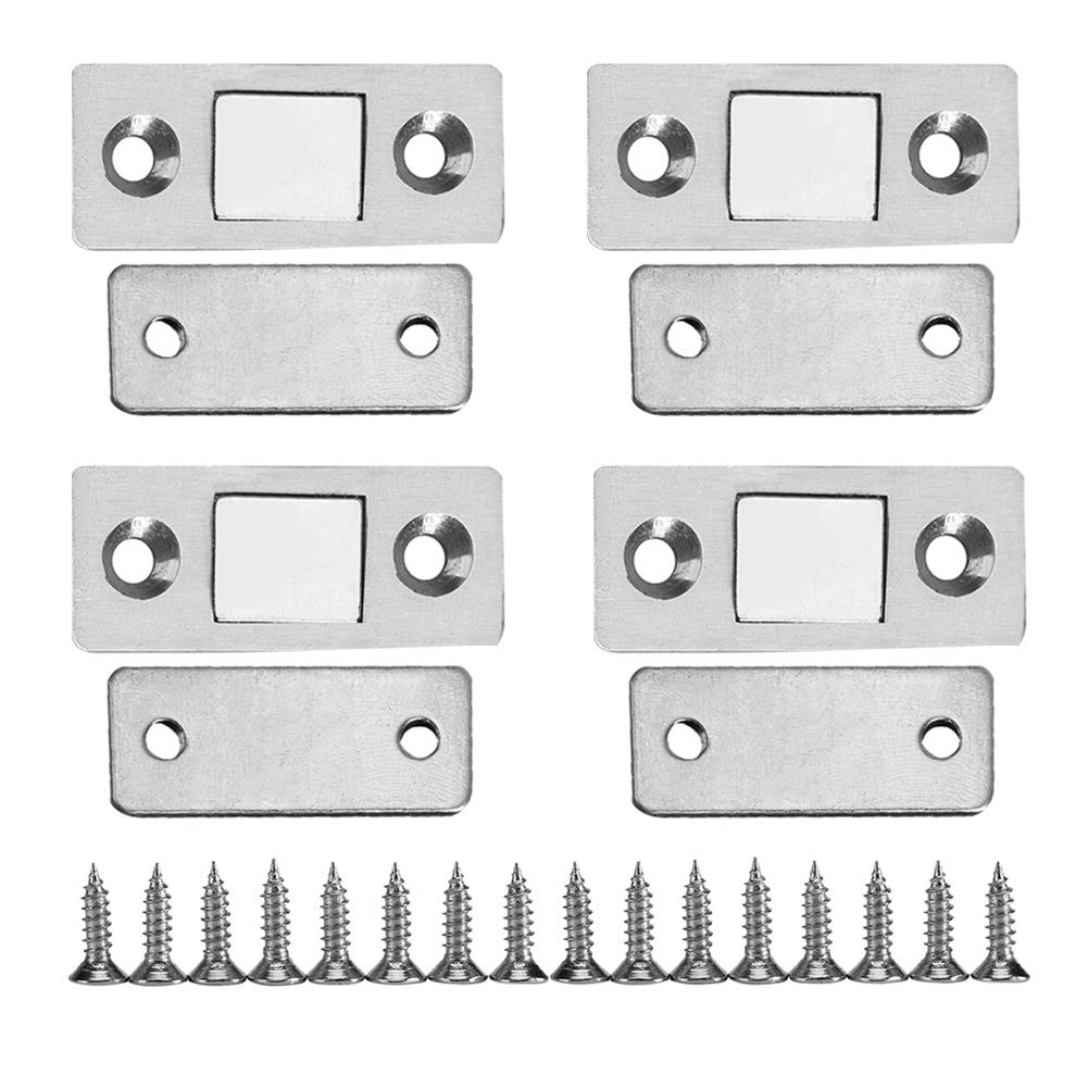 Ultra Thin Strong Magnetic Door Catch Latch with Screws for Home Furniture Cabinet Cupboard (2pcs)