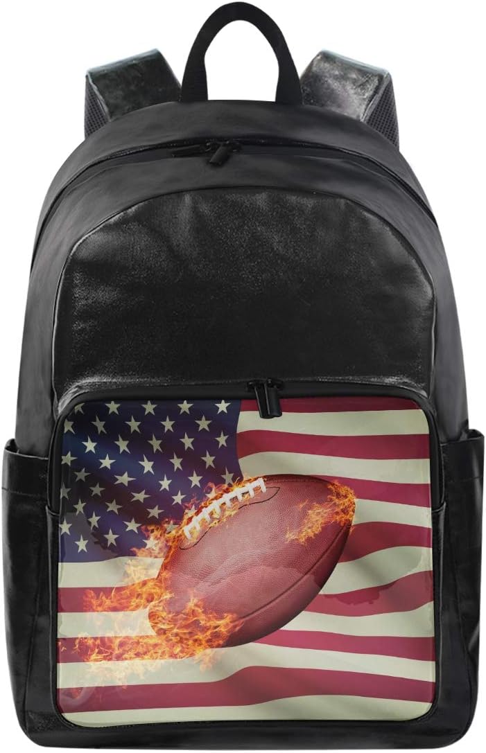 ALARGE Backpack American Flag Sport Football Multi Function Business