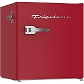 Frigidaire EFR176-RED 1.6 cu. ft. Retro Bar Fridge with Side Bottle Opener, Red