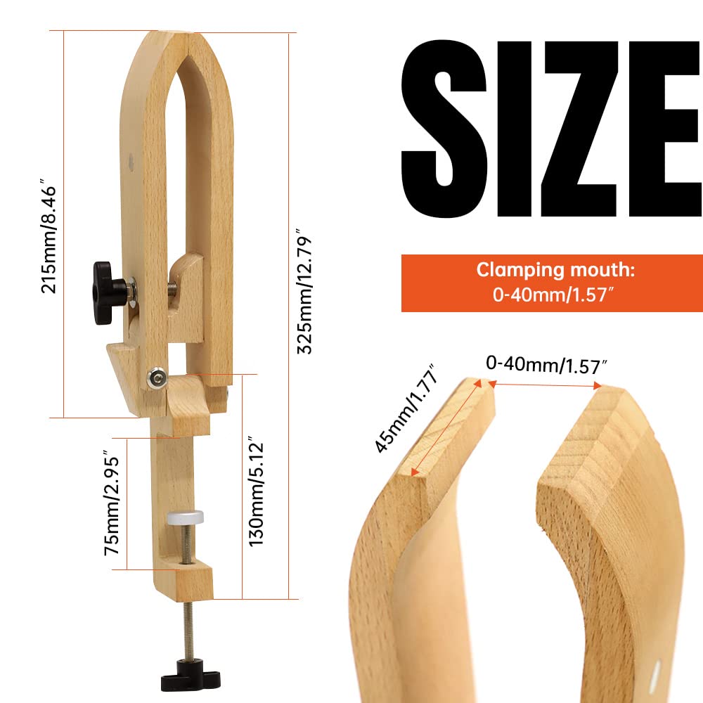 Stitch Pony,FASTTOBUY Beech Wood Foldable Leather-Pony Table Desktop Stitching Pony Horse Clamp,Leather Sewing Pony Horse Clamp for DIY Hand Stitching Leather Clamping