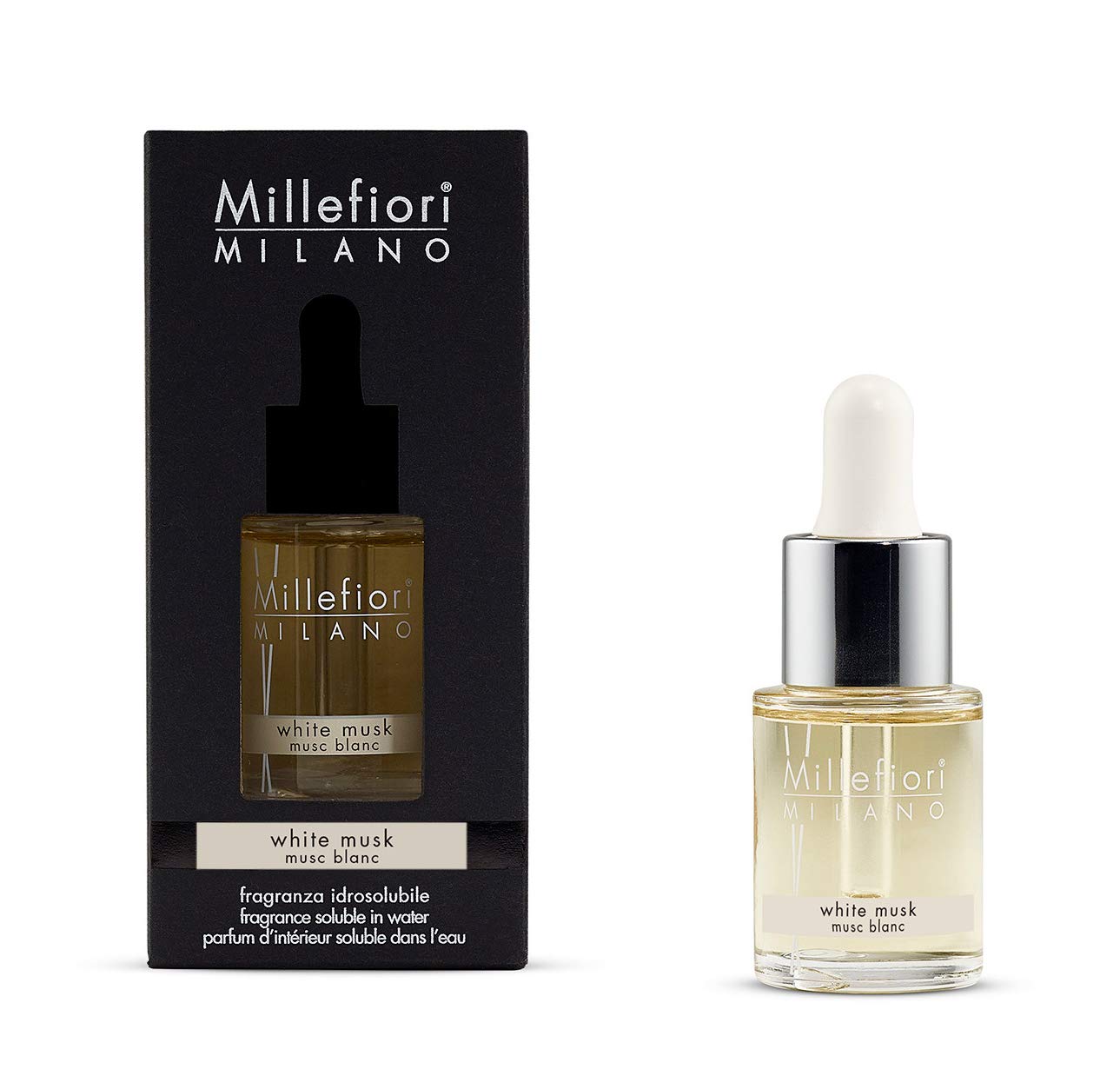 Millefiori Milano Water Soluble Fragrance | For Hydro Ultrasonic Fragrance Diffusers | White Musk | 15 ml