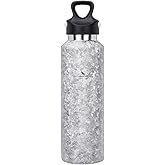 Boundless Voyage Titanium Vacuum Water Bottle Double-Walled Insulated Cup Lightweight and Leak-Proof Travel Outdoor Office School Sport Bottle (600ml silver)