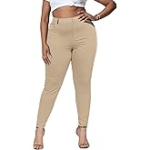 Gocolloa Womens Plus Size Pants Skinny Stretchy High Waisted Casual Ease into Comfort Dress Pants