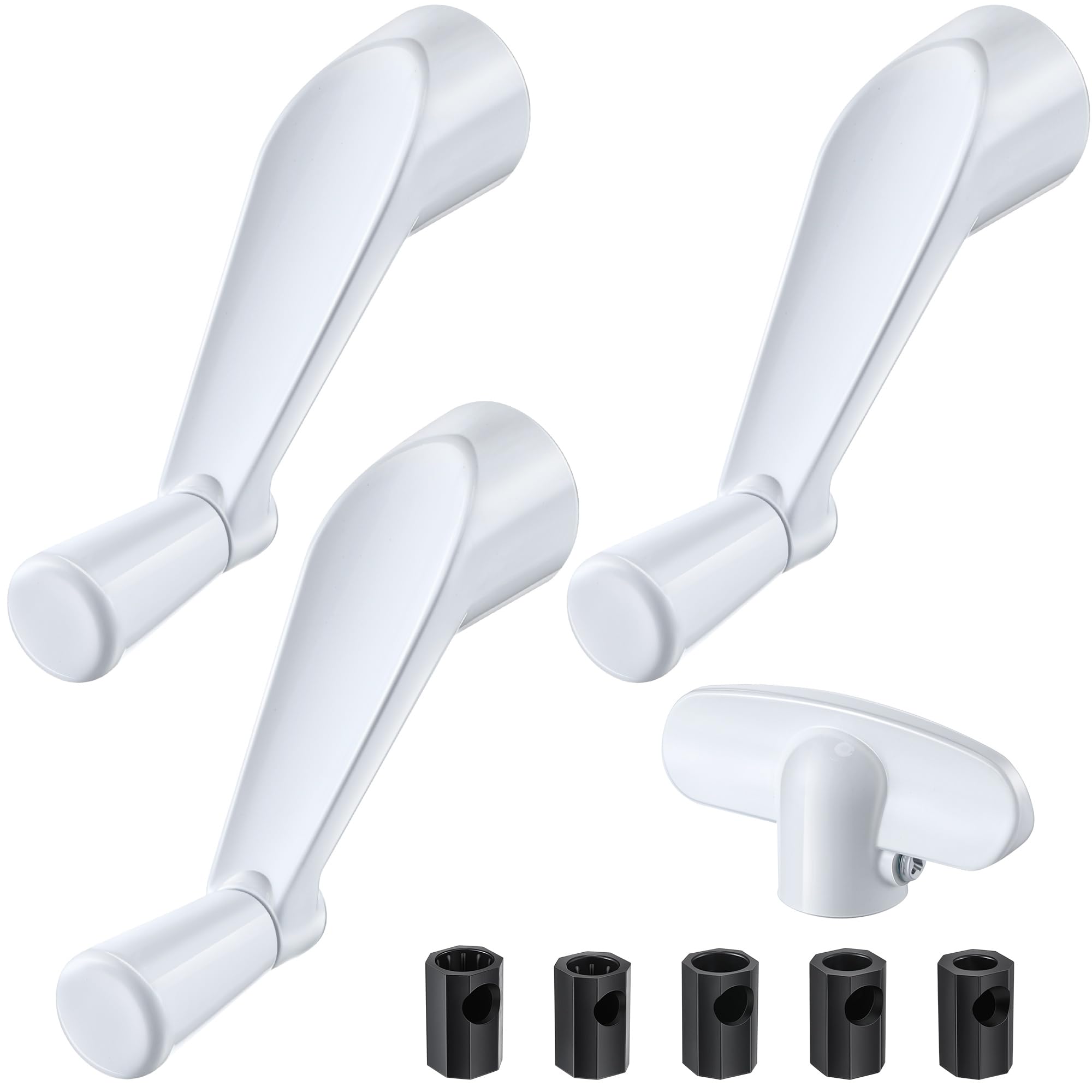 Photo 1 of Enhon 4 Pack 3/8'' Spline Socket Crank Handle with Tee Handle Casement Operator, Stone Finish, Easy Install, Smooth 360 Degree Operation?Features 3/8-inch Bore and a 3-1/8-inch Reach?