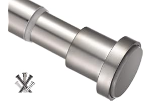 BRIOFOX Tension Curtain Rod 43-73 Inches, Adjustable Shower Curtain Rod for Windows or Doorways, Matte Nickel