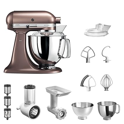 KitchenAid Küchenmaschine Artisan | 5KSM175E | STARTER PAKET inkl. Gemüseschneider, Fleischwolf und Standardzubehör | Dein Ei