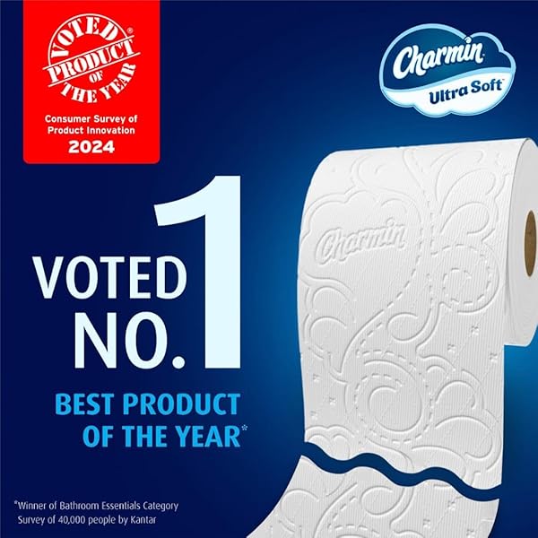 CHARMIN ULTRA SOFT TOILET PAPER, 6 MEGA ROLLS = 24 REGULAR ROLLS