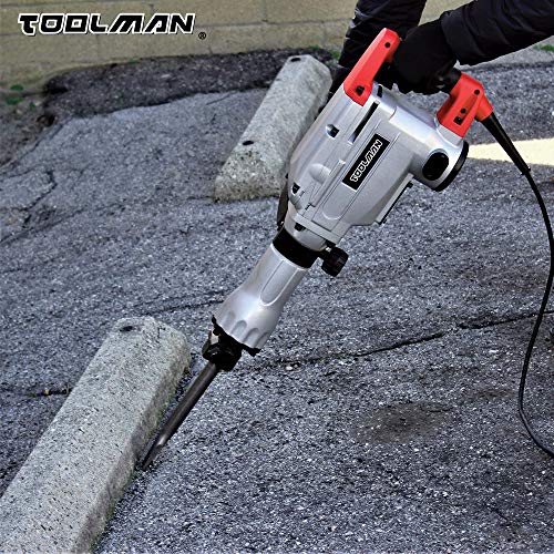 Toolman Electric Demolition Jack Hammer Chisel For Heavy Duty Concrete Breaker 14A with Point, Flat Shovel/Chisels bits works with Dewalt, Makita, HILTI, Hitachi, Bosch Accessories