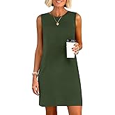 ANRABESS Womens Summer Casual Mini Dresses 2026 Sleeveless Crewneck Split Wrinkle-Free Beach Travel Vacation Short Sundress