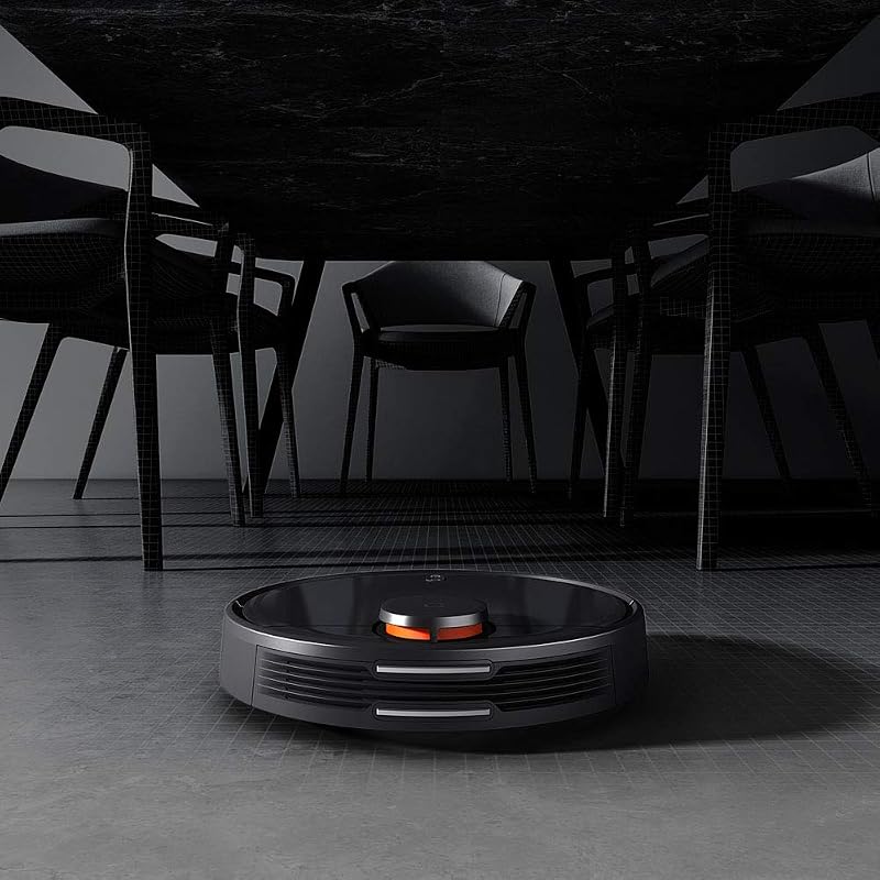 Xiaomi Mi Robot Vacuum Cleaner Mop Pro, poder de sucção 2100Pa autonomia 110min 180m², deteção de obstáculos, planeamento de rotas, paredes virtuais, comando de voz e através da aplicação - Preto