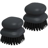2Pack Dish Scrub Brush, Palm Brush Dish Scrubber with Ergonomic Grip, Kitchen Scrub Brushes for Cleaning for Pans, Pots, Kitchen Sink Cleaning-Black