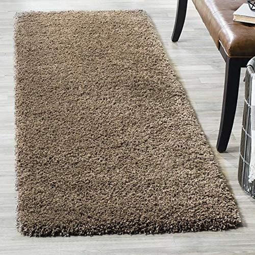 TIB Extra Soft Polyester Shaggy Bedside Runner Home Floor Decor Rugs Carpet (2x4.7ft, Beige)