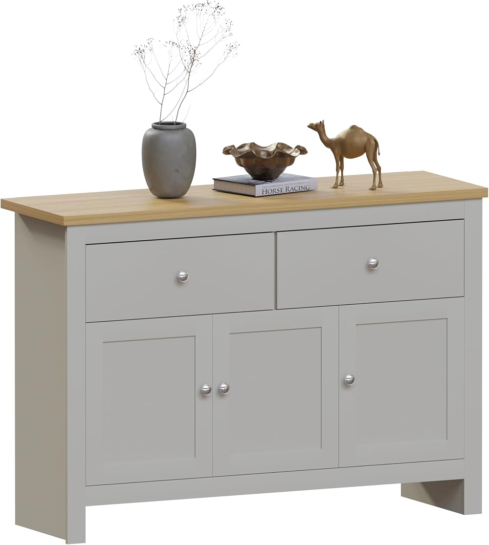 Vida Designs Arlington Sideboard Buffet Table Grey Oak Effect