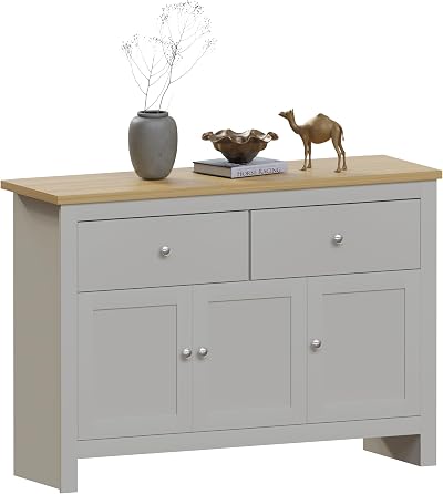 Vida Designs Arlington Sideboard Buffet Table Grey Oak Effect