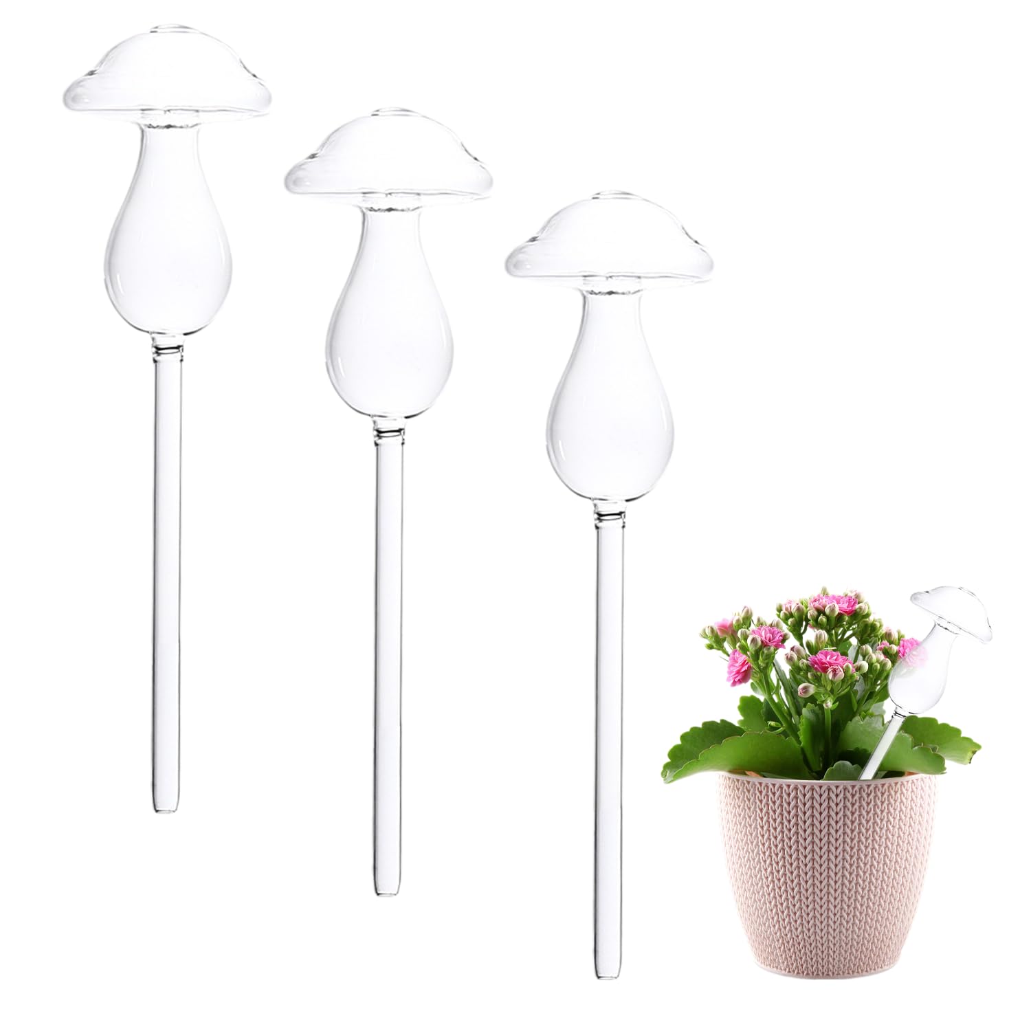 USHXVG 3 Pieces of Automatic Mushroom Watering Device, Plant Watering Ball, Mushroom Shaped Dripper, Watering Tools, Automatic Watering System for Plants and Flowers