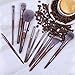 Makeup Brushes Treemoo 11pcs Walnut Handle Professional Makeup Brush Set Soft Dense Bristles with Foundation Face Lip Brow Eye Shadow Brush