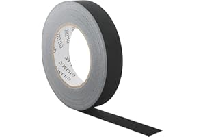 QILIMA Black Gaffers Tape, Hand Tear Self-Adhesive Gaffer Tape for Labeling, Cable, Stage, Photography, Matte Non-Reflective, 1inch x 60yds,1 Pack