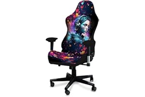 QYZDLM Gaming Chair Covers, 3D Printing Stretchable Soft Non-Slip Easy to Install Gamer Chair Cover with Armrest Cover(No Chair)(B)