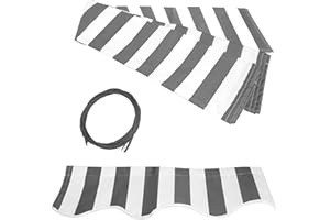 ALEKO Retractable Awning Fabric Replacement (12 x 10, Grey/White)