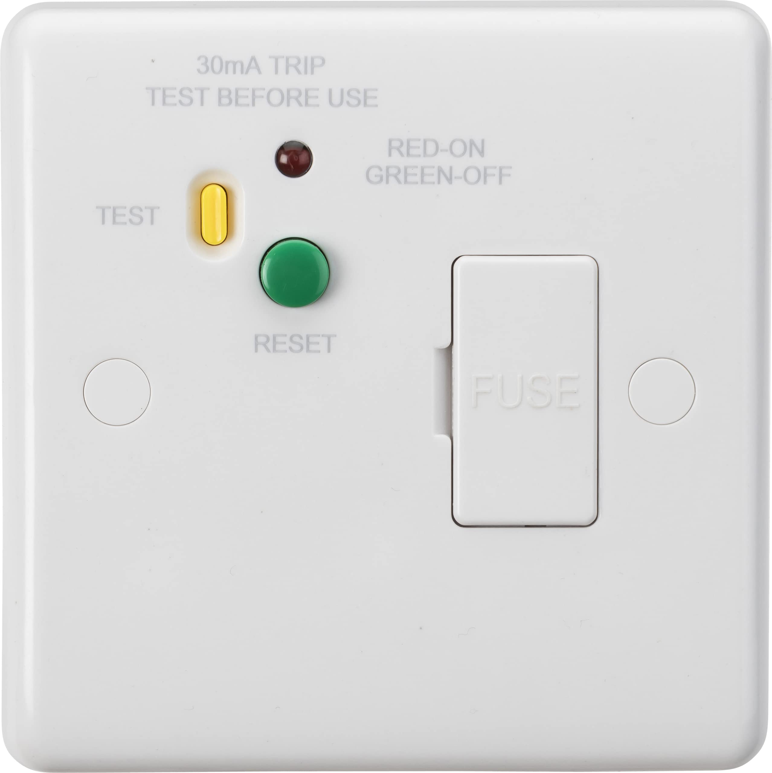 Knightsbridge CU6RCD 13A RCD Protected Fused Spur Unit - 30mA (Type A), White, 12.0 mm*86.0 mm*86.0 mm