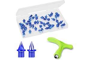 Lejof Carbon Steel Track Spikes, 48 Pcs 1/4 Inch Lighter Weight Spikes for Track, 0.45 Grams Replacement Spikes for Track Shoes