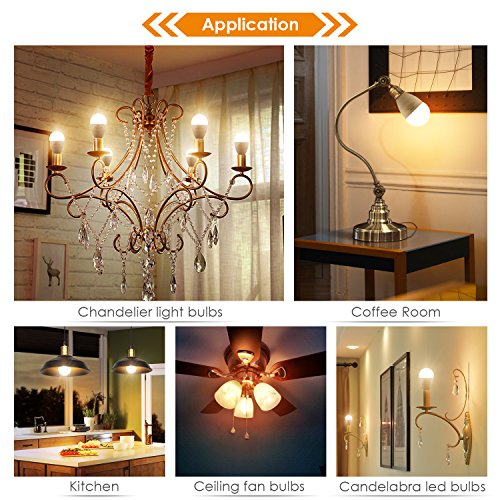 image for Albrillo E12 LED Light Bulbs, 60 Watt Candelabra Bulbs Equivalent, War