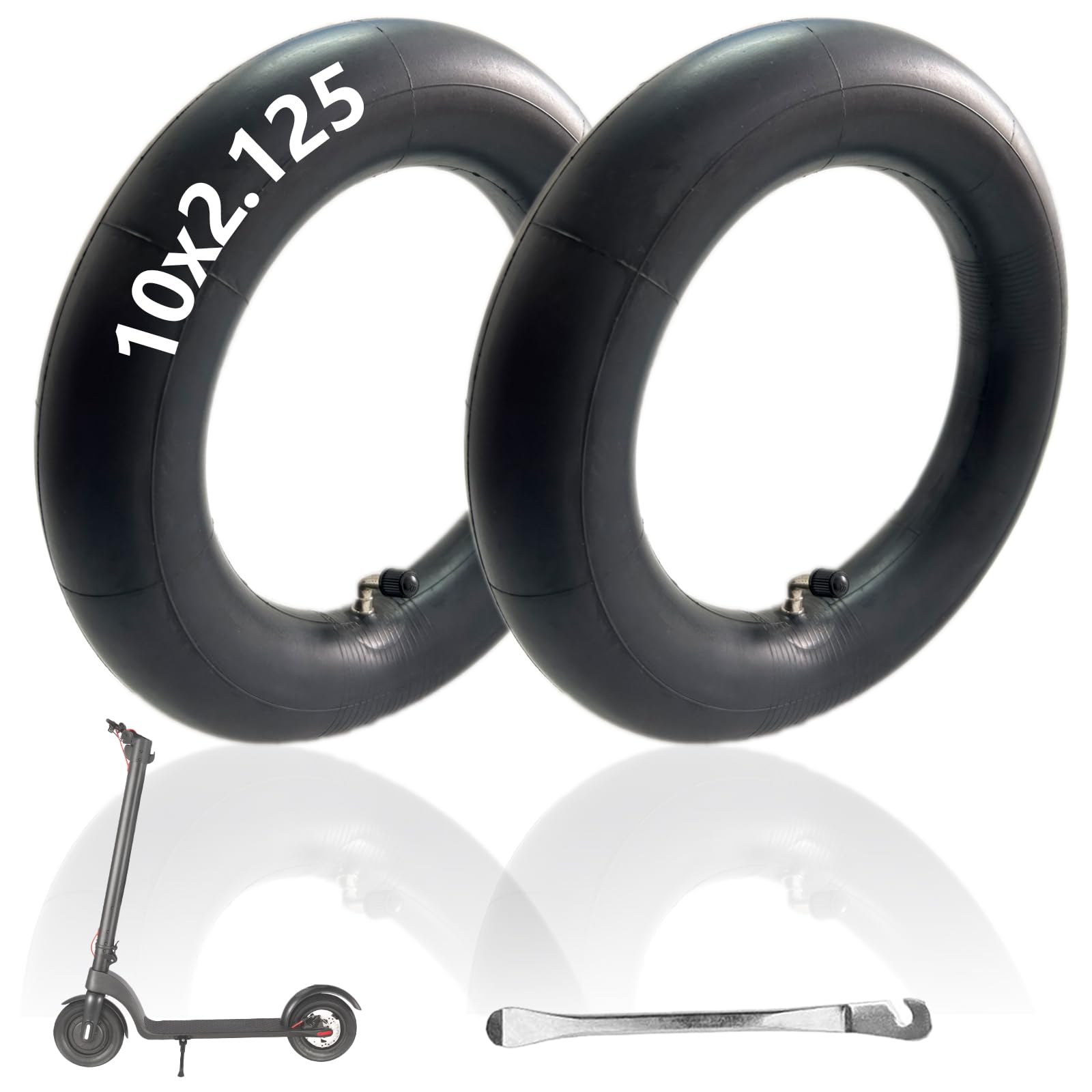 Photo 1 of 2 Pack 10x2.125 Scooter Tubes, 10 Inch Scooter Inner Tube Replacement Inner Tubes Compatible with Ninebot D40X F25 F30 Gotrax G4 Turboant X7 Hiboy S2 Pro Max for 10'' Electric Scooter Tire Tubes