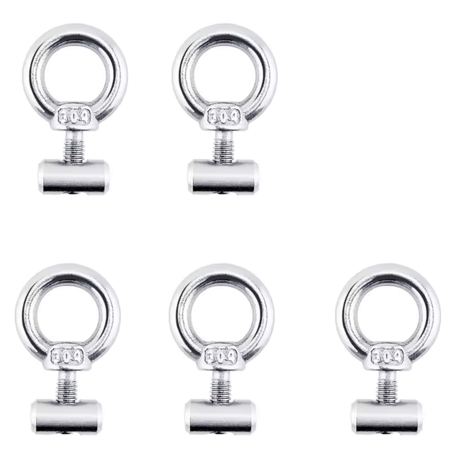 Leliafleury 5Pcs Lifting Eye Bolt with Nuts M6 Lifting Ring Eye Screws Stainless Steel Male Thread Screws Bolts for Engineering Lifting Equipment