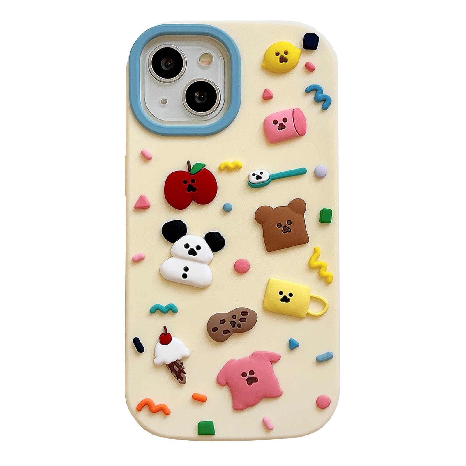 QoKcoahn Case Compatible with iPhone 12 Pro Max,Cute 3D Kawaii Funny Cartoon Cartoon Fragments Cover for Women Girls Soft Silicone Gel Drop Protector