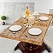 HEBE Placemats for Dining Table Washable Placemat Set of 4 Heat Resistant Woven Vinyl Non-Slip Kitchen Table Mats Wipe Clean for Christmas Holiday(4, Brown)