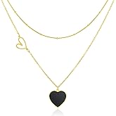 Linawe Layered Choker Heart Pendant Necklace for Women Trendy, Gold/Silver/Rose Gold Chain Stainless Steel Stacked Necklaces, Double Heart Necklace Y2K Preppy Jewelry