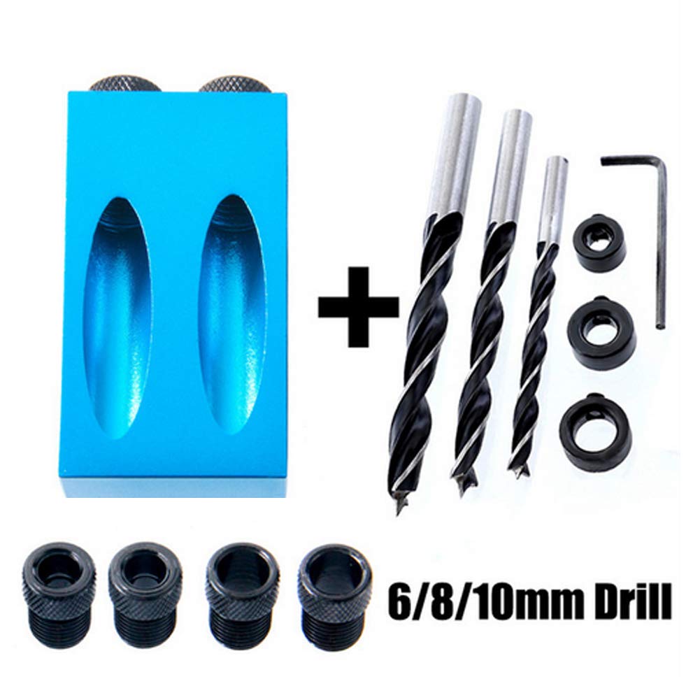 Pocket Hole Screw Jig with Dowel Drill Set Carpenters Wood