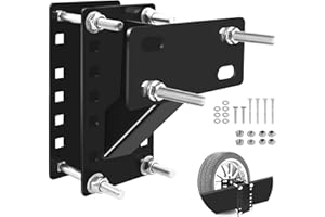 TNCZHYLX Spare Tire Mount, Universal Spare Tire Carrier Holder for Utility Trailer Boat, Fits 4 & 5 & 6 Lugs Trailer Wheels On 4", 4.5'', 4.75'', 5'' and 5.5'' Bolt Patterns (Black)