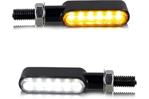 NTHREEAUTO Motorcycle LED Turn Signals Switchback Front Mini Blinkers Indicators Universal Compatible with Harley Honda Yamah