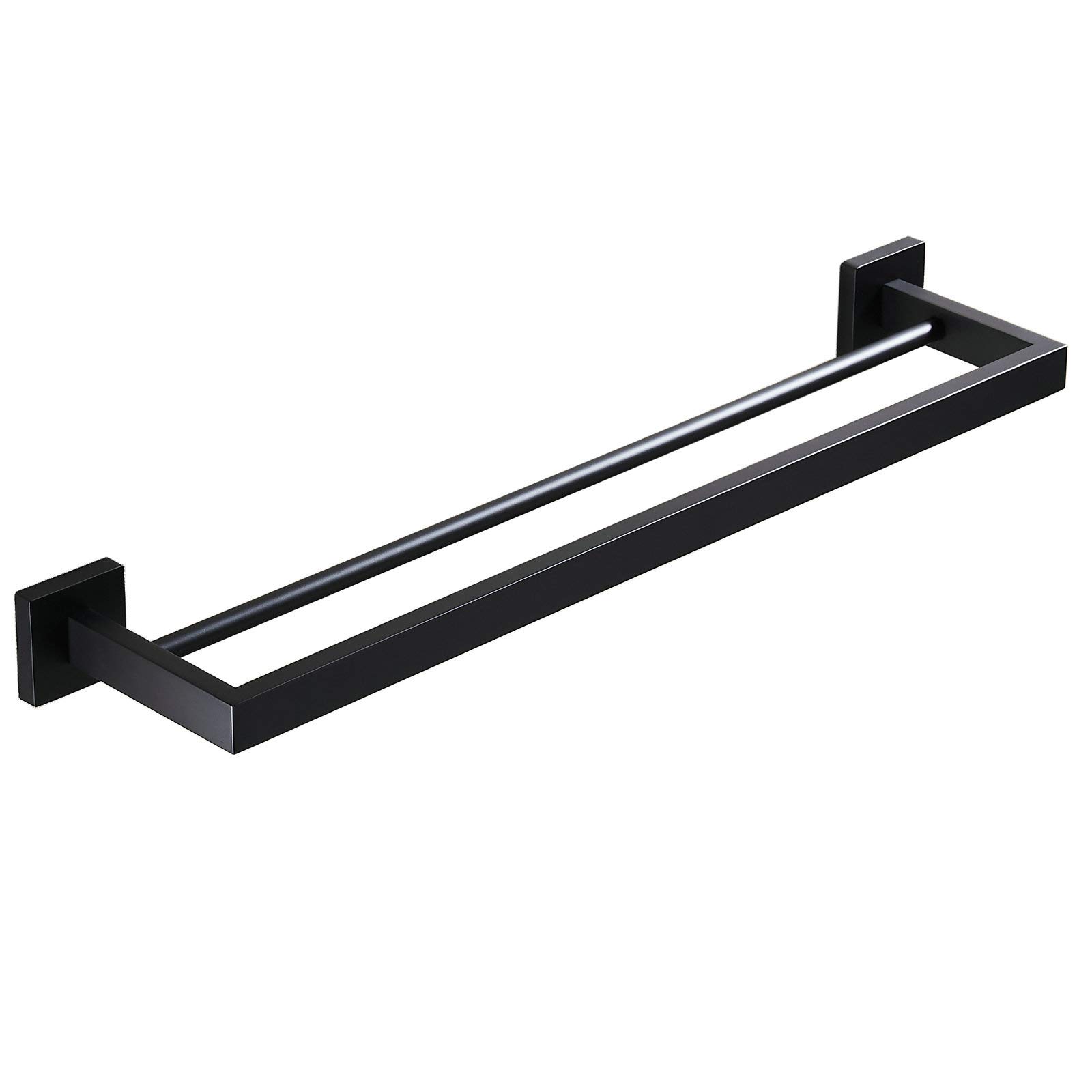 Towel Rail 60cm Matte Black Bathroom Double Towel Holder Wall-Mounted Towel Bar